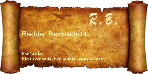 Radda Bernadett névjegykártya